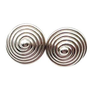 Earrings Spiral Studs Sterling Silver c. 1955 Classic!